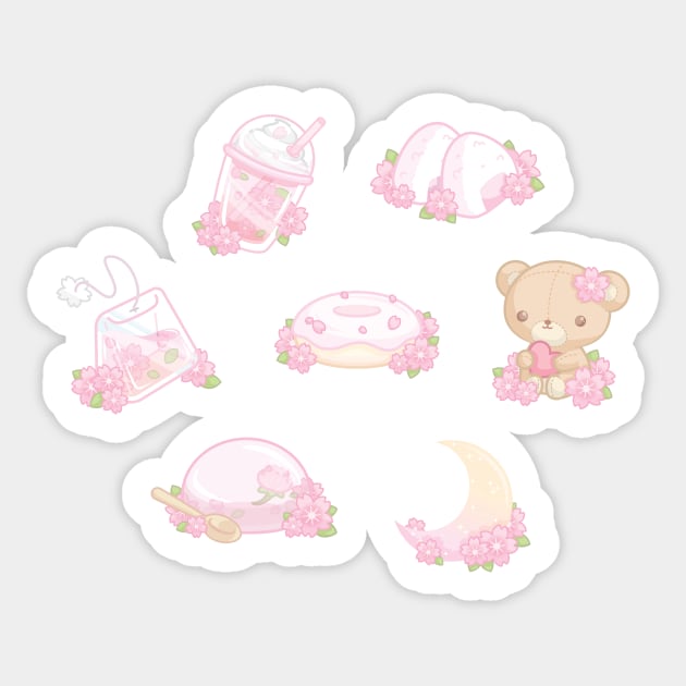 Cherry Blossom Collection Sticker Sheet Sticker by cSprinkleArt